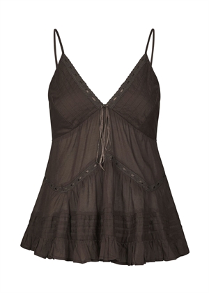Elvena s voile top Mørkebrun Neo Noir 